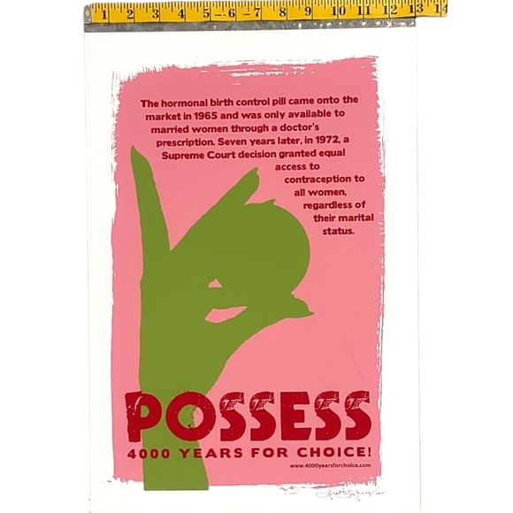 Original Print Roe v Wade Pro Choice Signed Dated Womens Rights 13"x19" Original - Picture 6 of 9